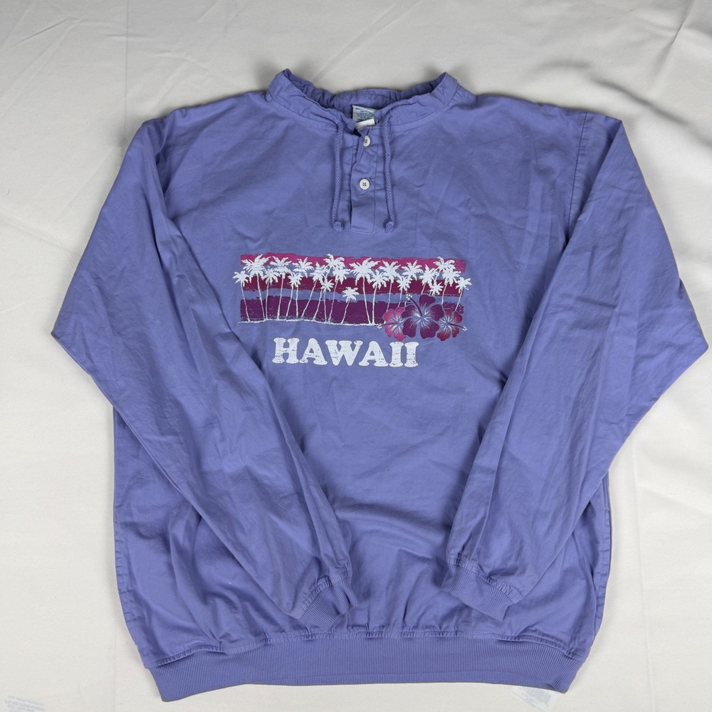 Crazy Shirts Hawaii Lavender Dyed Pullover Shirt Mens Large Purple Hibiscus 824